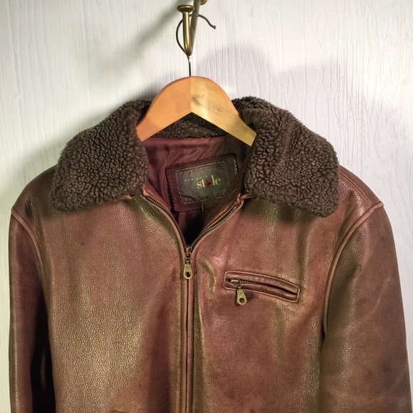 Bomber leather jacket New York Style - Picture 2 of 6